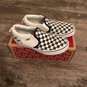 Kids Checkered Slip On Vans